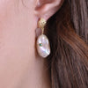 Culturesse Mediterranean Baroque Pearl Drop Earrings