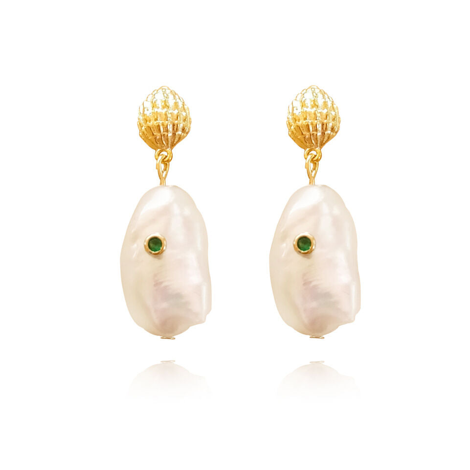 Culturesse Mediterranean Baroque Pearl Drop Earrings