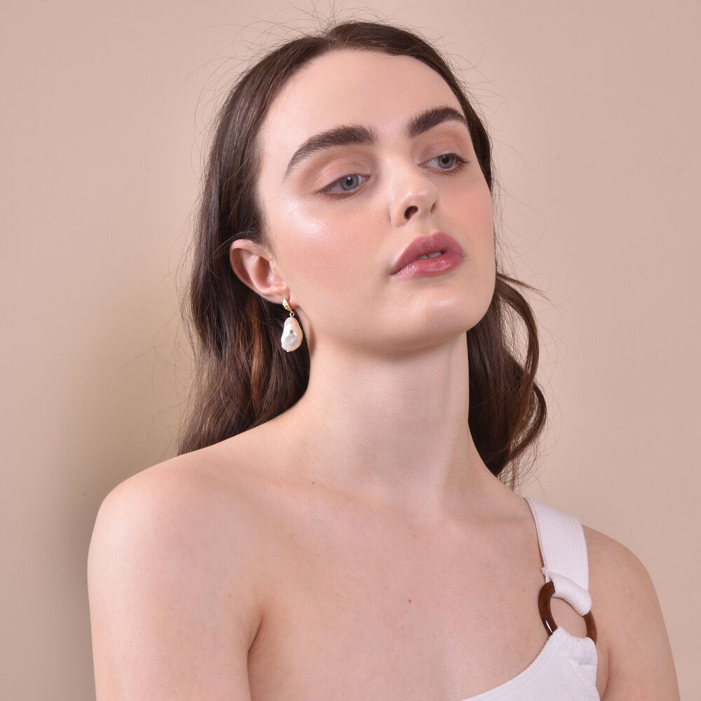 Culturesse Mediterranean Baroque Pearl Drop Earrings (Imperfect)