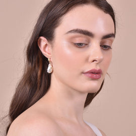 Culturesse Mediterranean Baroque Pearl Drop Earrings (Imperfect)