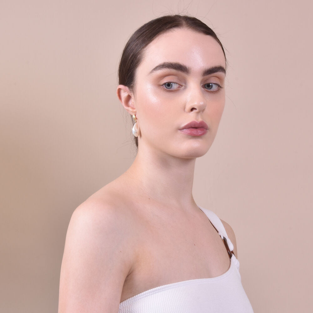 Culturesse Mediterranean Baroque Pearl Drop Earrings (Imperfect)