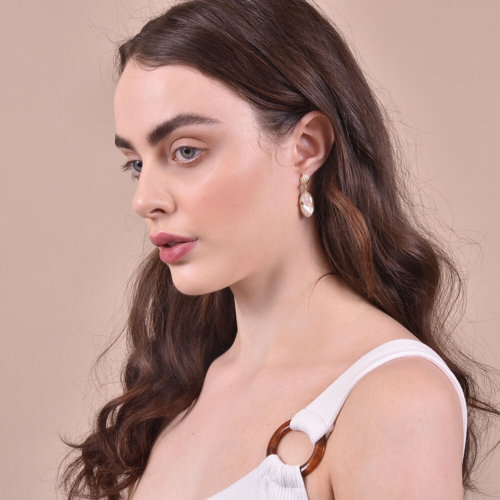 Culturesse Mediterranean Baroque Pearl Drop Earrings (Imperfect)