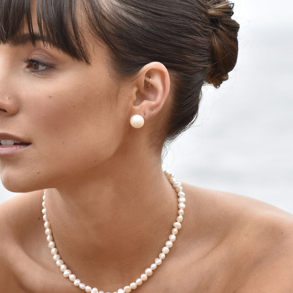 Culturesse Bay Baroque Pearl Stud Earrings (Imperfect No.1)