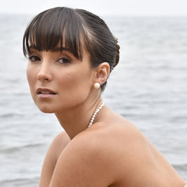 Culturesse Bay Baroque Pearl Stud Earrings (Imperfect No.2)