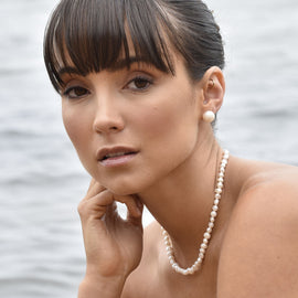 Culturesse Bay Baroque Pearl Stud Earrings (Imperfect No.4)