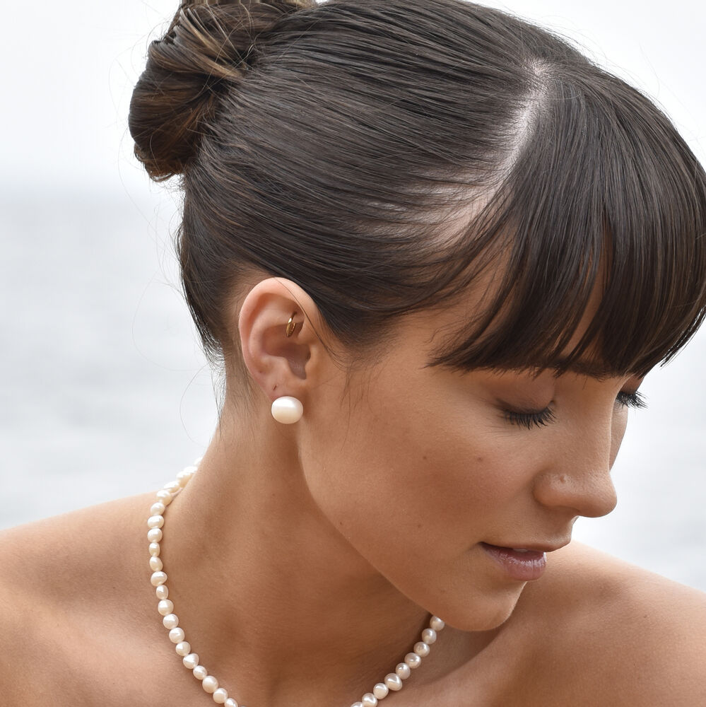 Culturesse Bay Baroque Pearl Stud Earrings (Imperfect No.6)