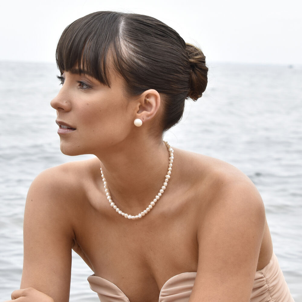 Culturesse Bay Baroque Pearl Stud Earrings (Imperfect No.6)
