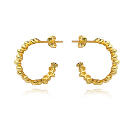 Culturesse Aisling Beaded C Hoop Earrings (Gold Vermeil)