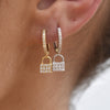 Culturesse Beatriz Diamante Padlock Drop Earrings (Gold Vermeil)