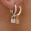 Culturesse Beatriz Diamante Padlock Drop Earrings (Gold Vermeil)