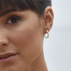 Culturesse Aisling Beaded C Hoop Earrings (Silver)