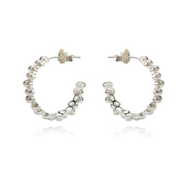 Culturesse Aisling Beaded C Hoop Earrings (Silver)