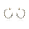 Culturesse Aisling Beaded C Hoop Earrings (Silver)