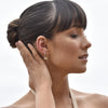 Culturesse Beatriz Diamante Padlock Drop Earrings (Silver)