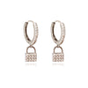 Culturesse Beatriz Diamante Padlock Drop Earrings (Silver)