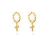 Culturesse Adina Beaded Dainty Cross Drop Earrings (Gold Vermeil)