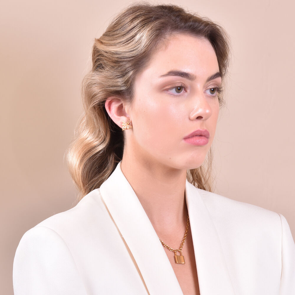 Culturesse Levina Gold Bee Earrings