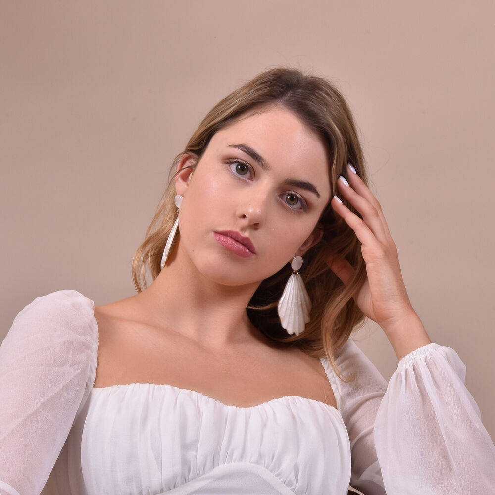 Culturesse Shea Beige Goddess Earrings