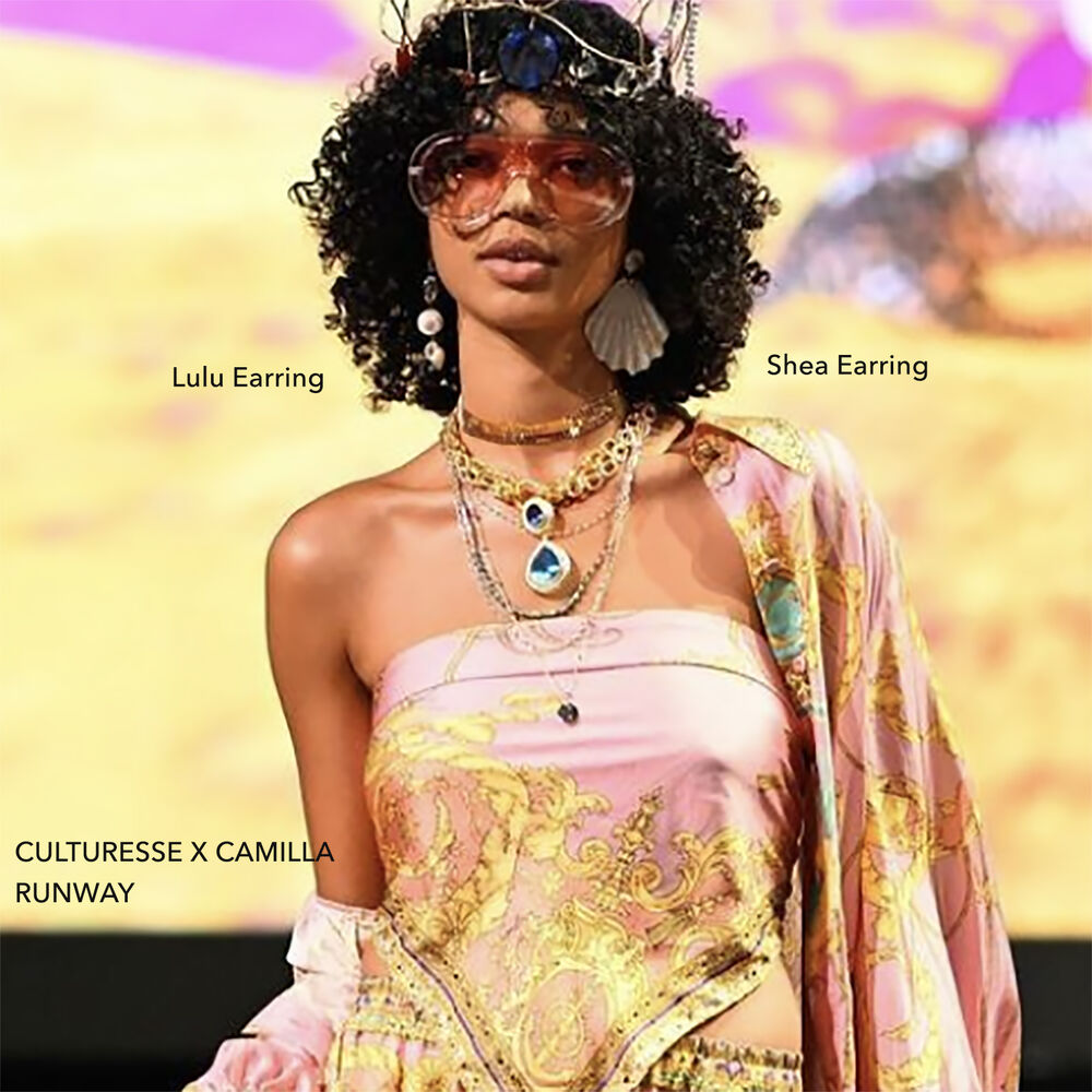 Culturesse Shea Beige Goddess Earrings