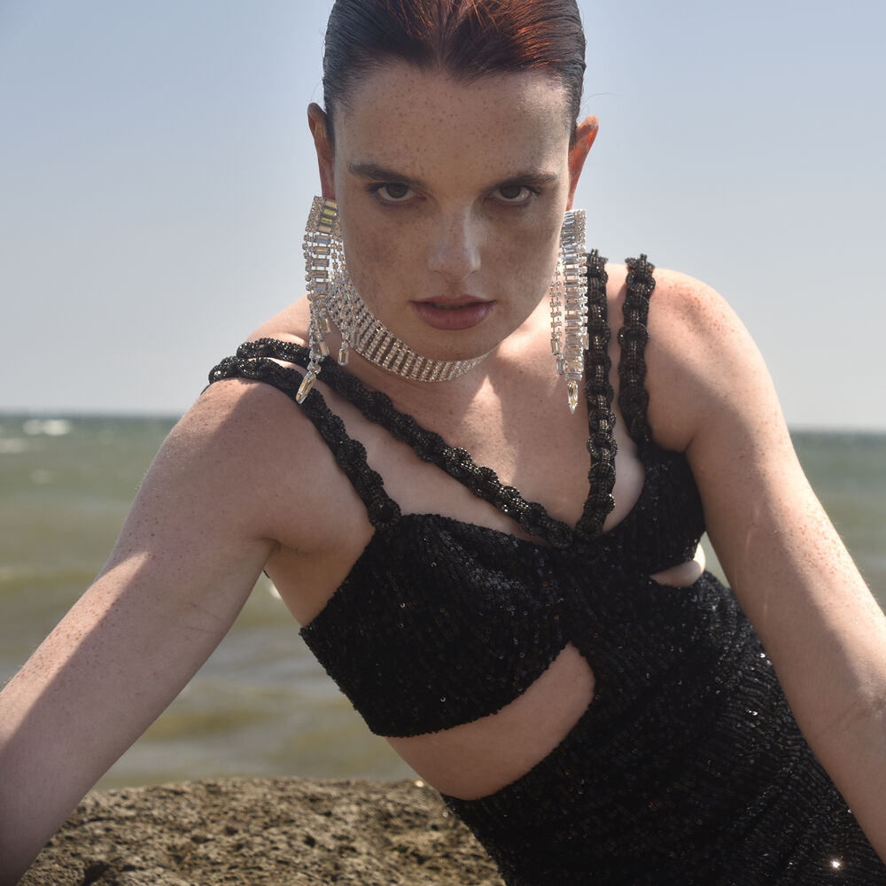 Culturesse Bellatrix Catwalk Diamante Statement Earrings