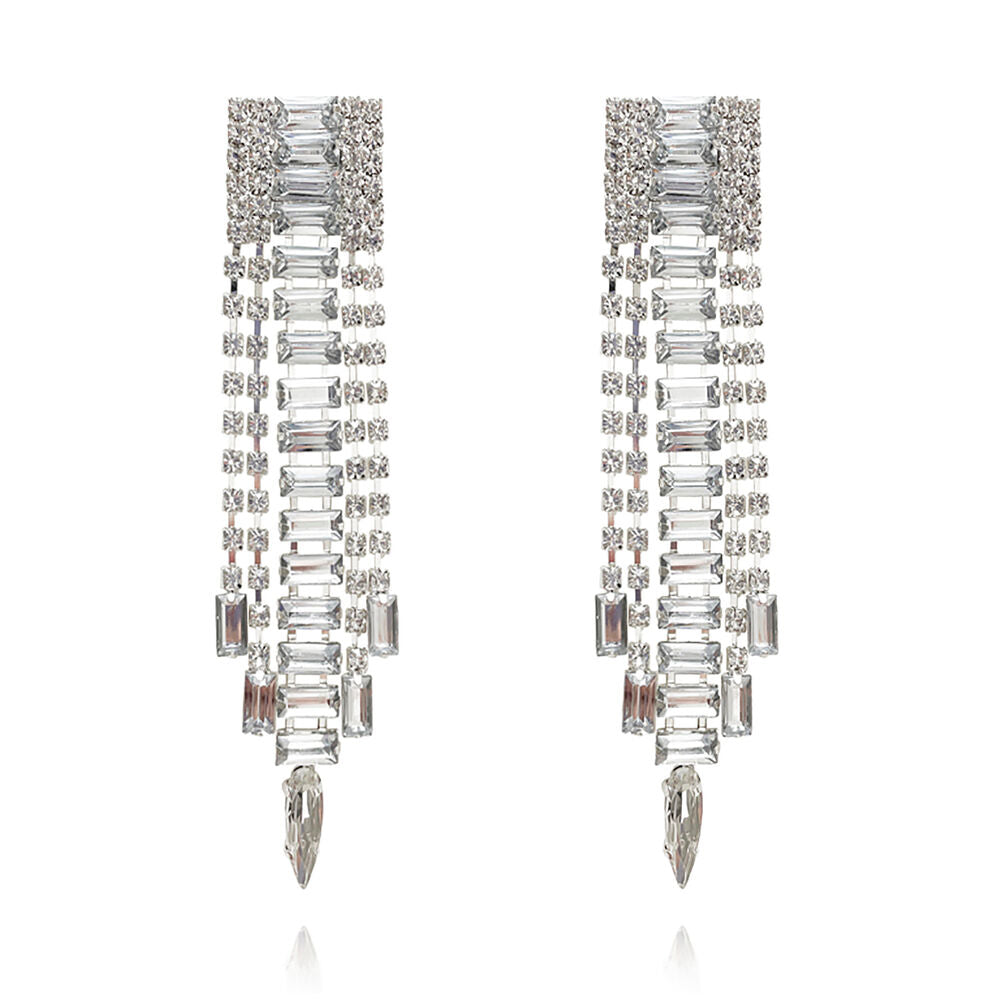 Culturesse Bellatrix Catwalk Diamante Statement Earrings