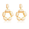 Culturesse Laurent 22K Luxury Baroque Pearl Hoop Earrings