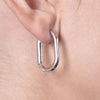 Culturesse Abel Minimalist U Huggie Earrings (Silver)