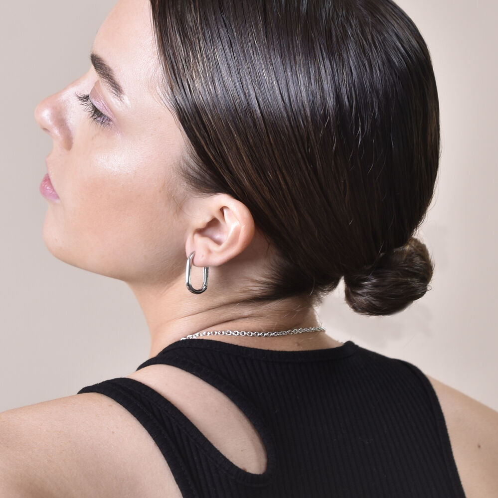 Culturesse Abel Minimalist U Huggie Earrings (Silver)