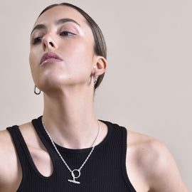 Culturesse Abel Minimalist U Huggie Earrings (Silver)