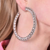 Culturesse Bronwyn Runway Style Diamante Hoop Earrings