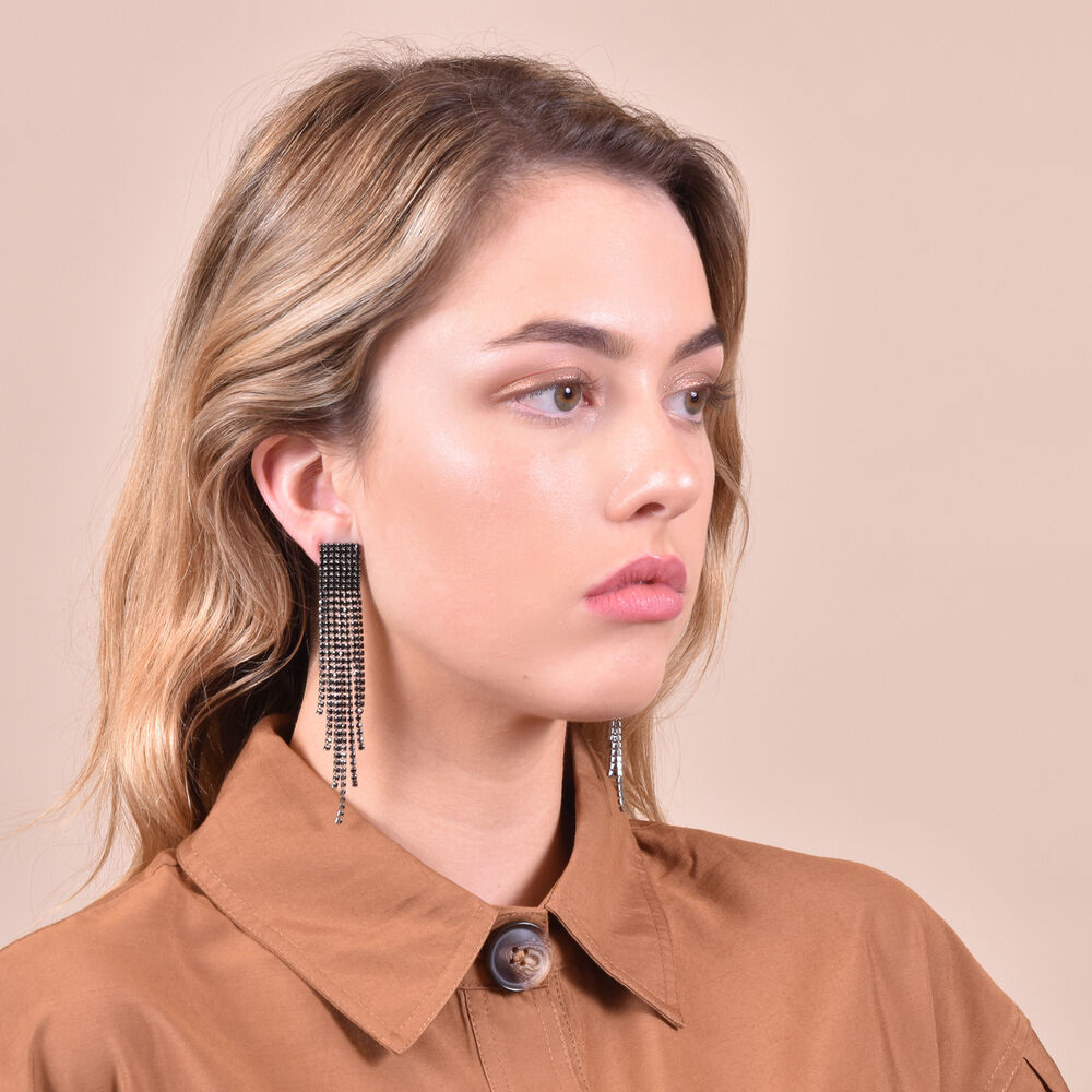 Culturesse Marley Shinning Noir Earrings