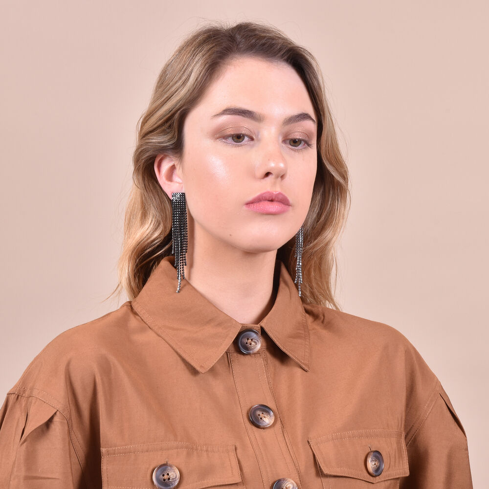 Culturesse Marley Shinning Noir Earrings