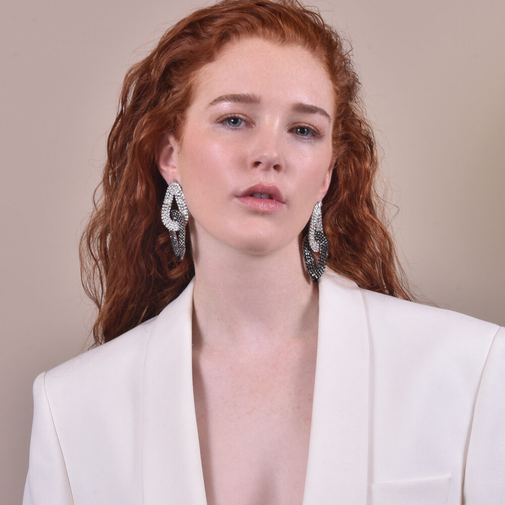 Culturesse Brooklyn Diamante Knot Earrings