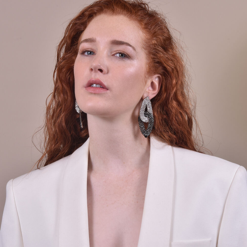 Culturesse Brooklyn Diamante Knot Earrings