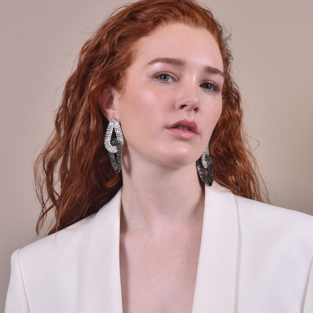 Culturesse Brooklyn Diamante Knot Earrings