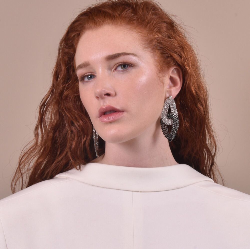 Culturesse Brooklyn Diamante Knot Earrings