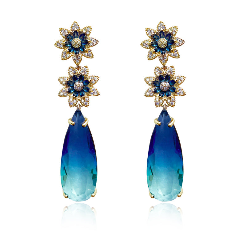 Culturesse Claramay Glamour Zircon Drop Earrings