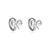 Culturesse Liana Bow Tie Hoop Earrings (Silver)