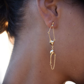 Culturesse Georgina Art Deco Bralette Earrings (Gold)