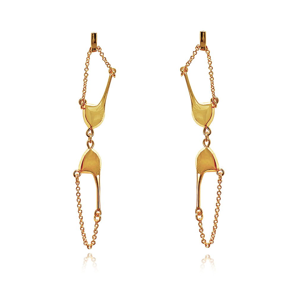 Culturesse Georgina Art Deco Bralette Earrings (Gold)