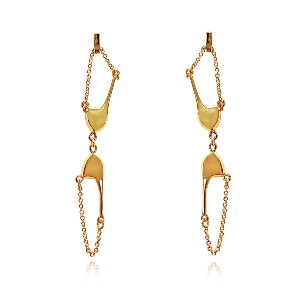 Culturesse Georgina Art Deco Bralette Earrings (Gold)