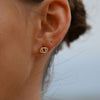 Culturesse Cancer Zodiac Zirconia Pave Stud Earrings (Gold)