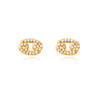 Culturesse Cancer Artisan Zirconia Pave Stud Earrings (Gold)