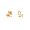 Culturesse Capricorn Artisan Zirconia Pave Stud Earrings (Gold)