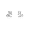 Culturesse Capricorn Artisan Zirconia Pave Stud Earrings (Silver)