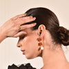 Culturesse Carmine Carnelian Quartz Pearl Drop Earrings