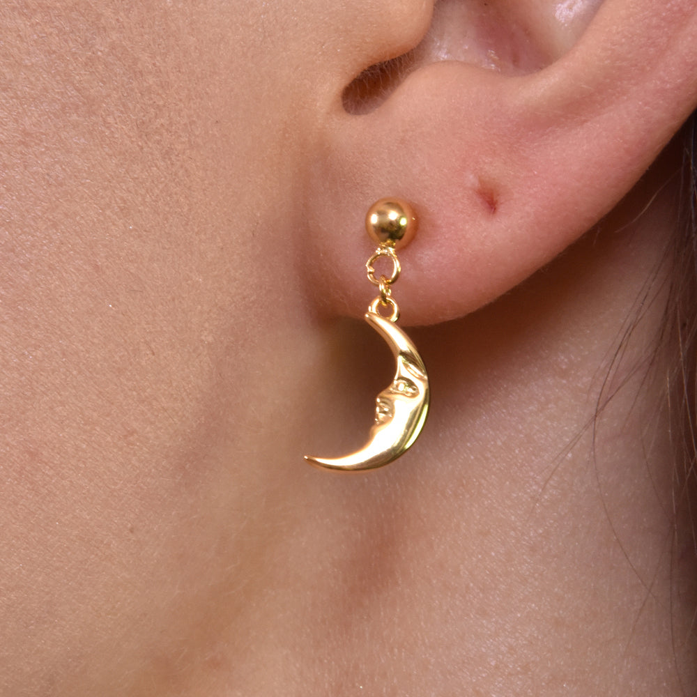 Culturesse Amaris Gold Filled Dainty Moon Earrings
