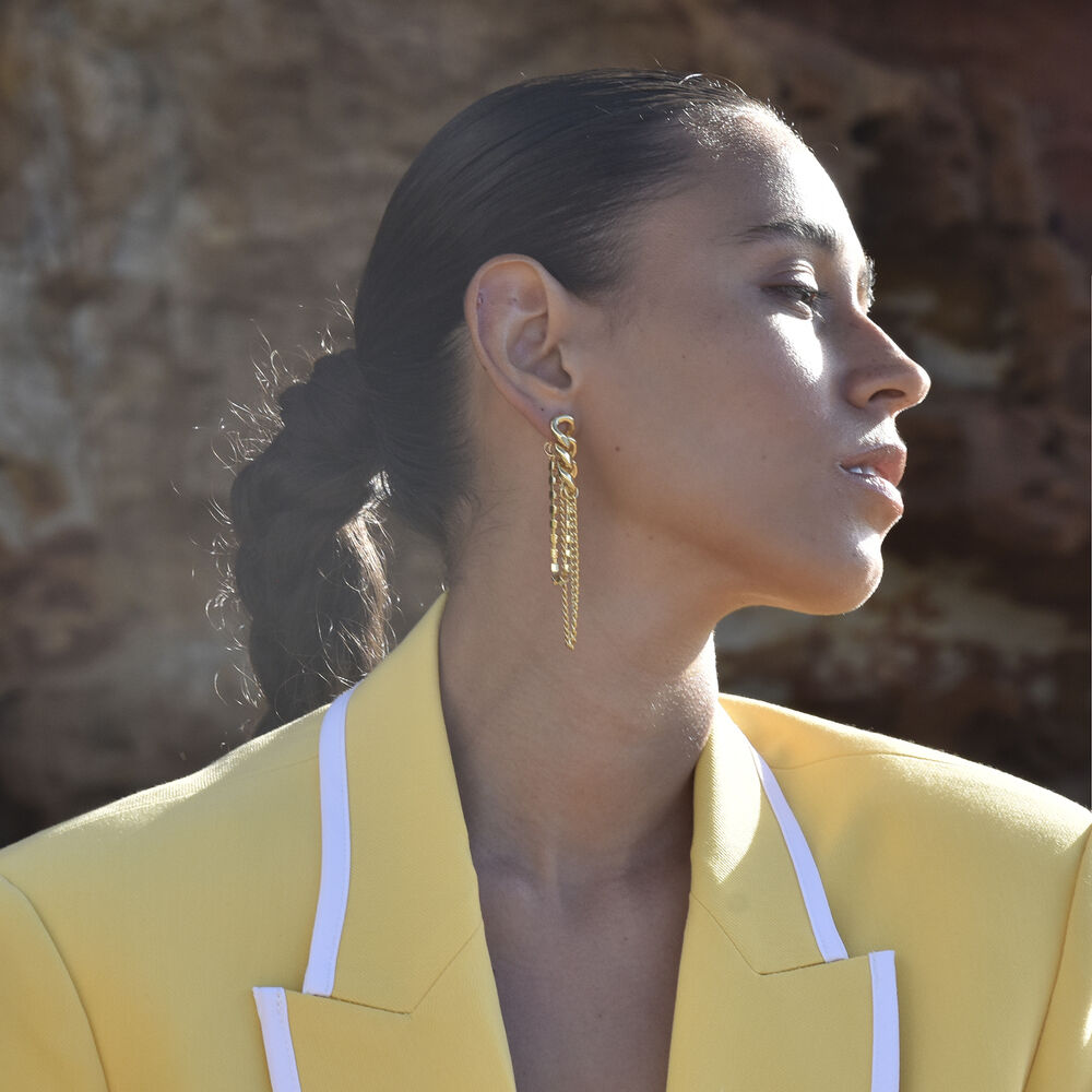 Culturesse Elektra Diamante Chain Drop Earrings