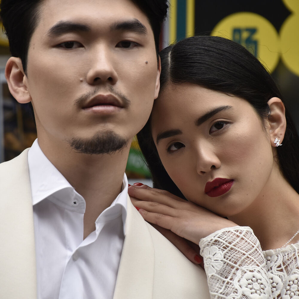 Culturesse Chinese Love Earrings (Silver)