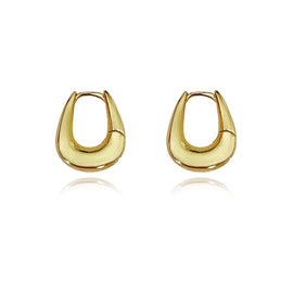 Culturesse Tate Sculptural Huggie Hoop Earrings (Gold)